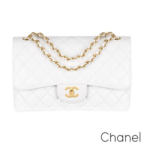 chanel white classic flap bag|chanel classic flap jumbo.